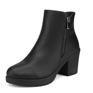 Dream Pairs Black Block Heel Bootie